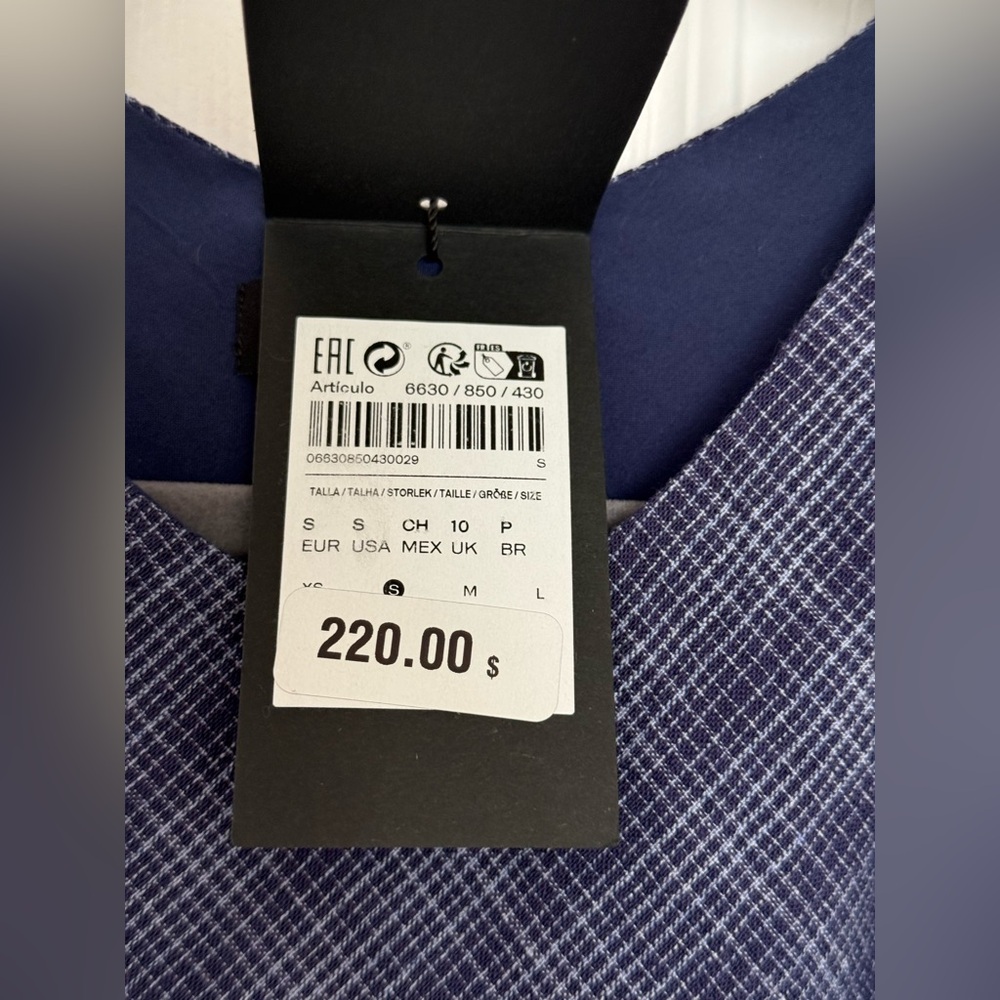 NEW Massimo Dutti Long Checkered Dress with Back Detail - Picture 6 of 12